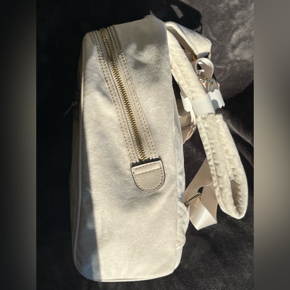 Juicy Couture velvet backpack. Ivory w/rhinestone logo. Ivory. NWT. Great gift. - Picture 12 of 16